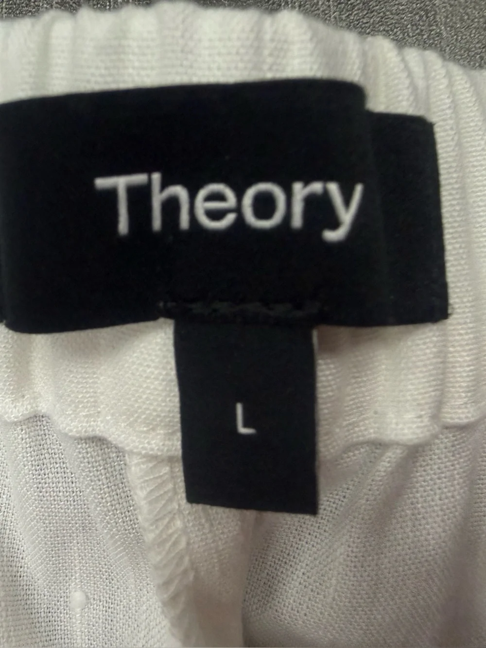 Theory white wide-leg linen blend trousers pants women’s Size Large